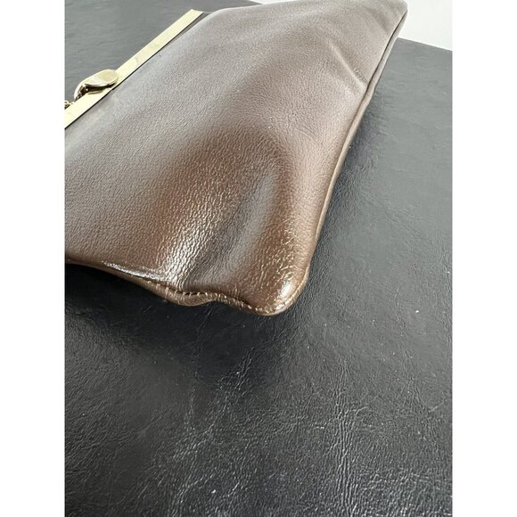 Etra Brown Leather Clutch Shoulder Purse Vintage 1950s - Picture 8 of 16